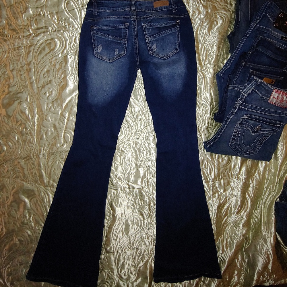 Harmony & Havoc distressed flared jeans